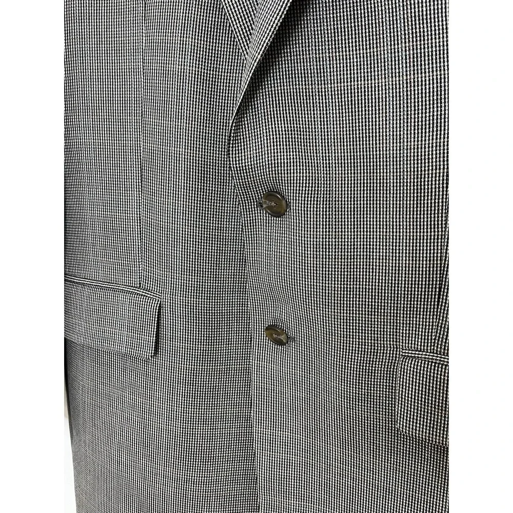 Lauren Ralph Lauren Mens Grey Micro Check Two Button Sport Coat Blazer‎ 42R